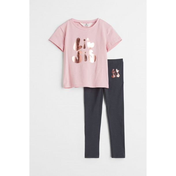 Комплект із 2 предметів бавовняного трикотажу для дівчаток 2 H&M