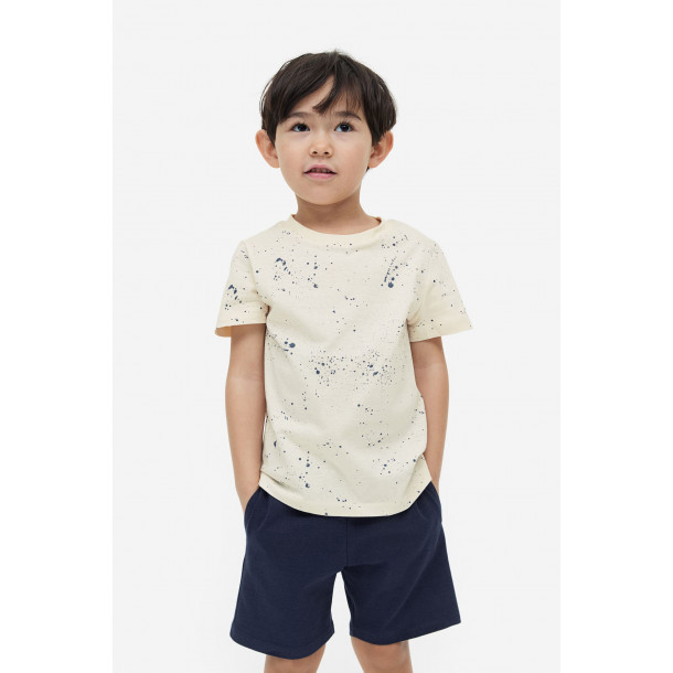 Бавовняний комплект із футболкою та шортами H&M