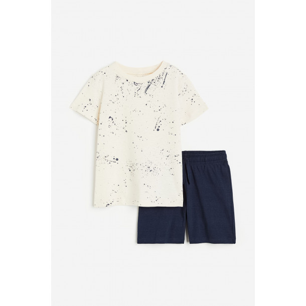 Бавовняний комплект із футболкою та шортами H&M