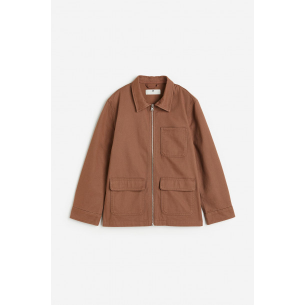 Саржева куртка коричневого кольору для хлопчиків H&M