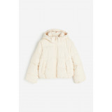 Пуховик з капюшоном білого кольору для дівчаток H&M
