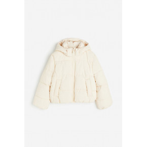 Пуховик з капюшоном білого кольору для дівчаток H&M