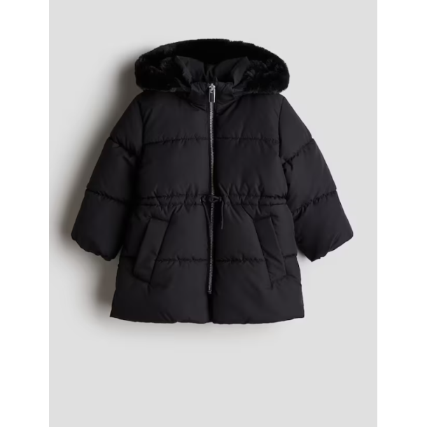 Пуховик для дівчаток чорного кольору з капюшоном H&M