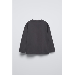 Футболка з довгими рукавами чорного кольору з принтом zara